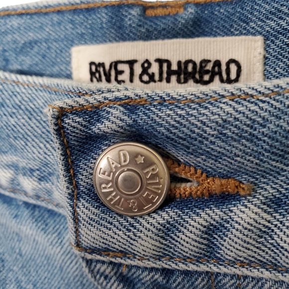 Rivet & Thread Womens Size 32 Jeans Madewell Denim High Rise Wide Leg 37x30 Ltd - Picture 12 of 14